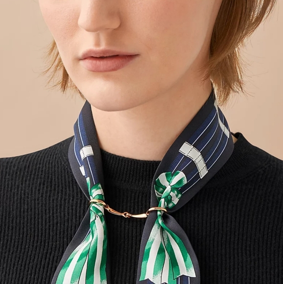 Silver Horsebit Scarf Ring Clip Equestrian D-Ring Snaffle Gift Box - Picture 8 of 12